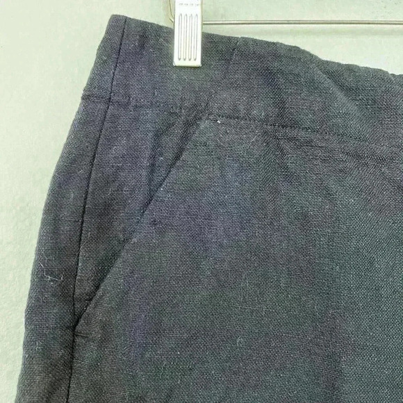 Ann Taylor LOFT Black fringe hem "The Riviera Short" Linen women's Shorts - Picture 3 of 8